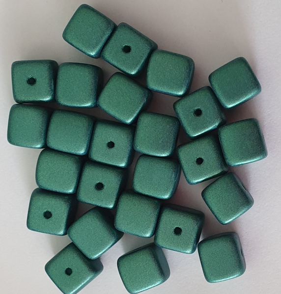 Glaswachswürfel 8mm Dark Teal 25 St