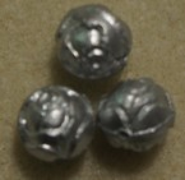 Glaswachsperle Rose, 10mm Silber 120 St