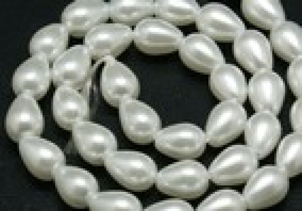 Glaswachsperle Tropfen 7x5mm, hellgrau ca50 St.