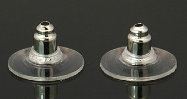 Ohrringstöpsel, transparent, platinf. 10St.