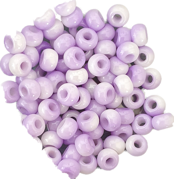 Rocailles 5,5mm flieder / weiß 1200 St