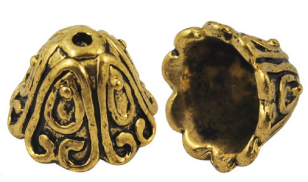 Perlkappe 12mm Bell Antik Gold