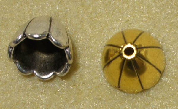 Perlkappe 15x17mm Antik Gold
