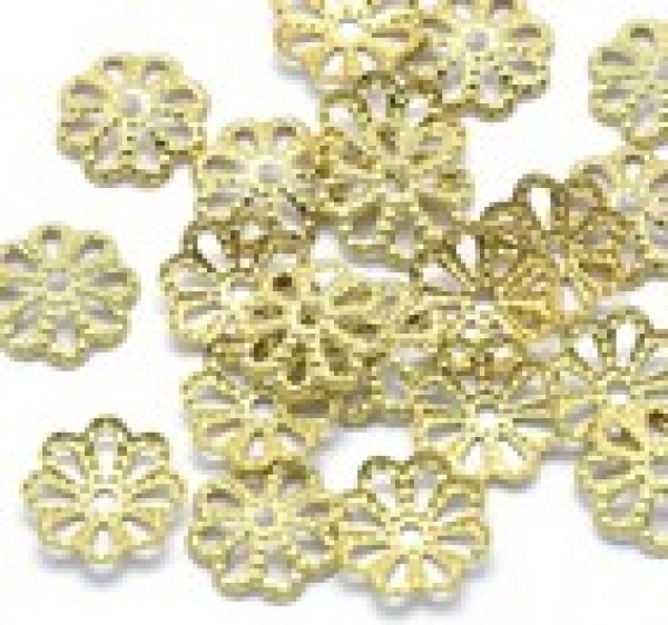 Perlkappe Filigran 7mm goldarben 500 St
