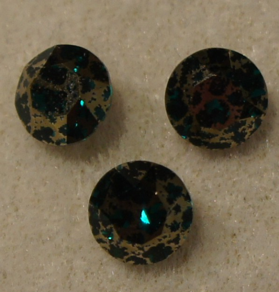 Swarovski Chaton SS39 Emerald Gold Patina