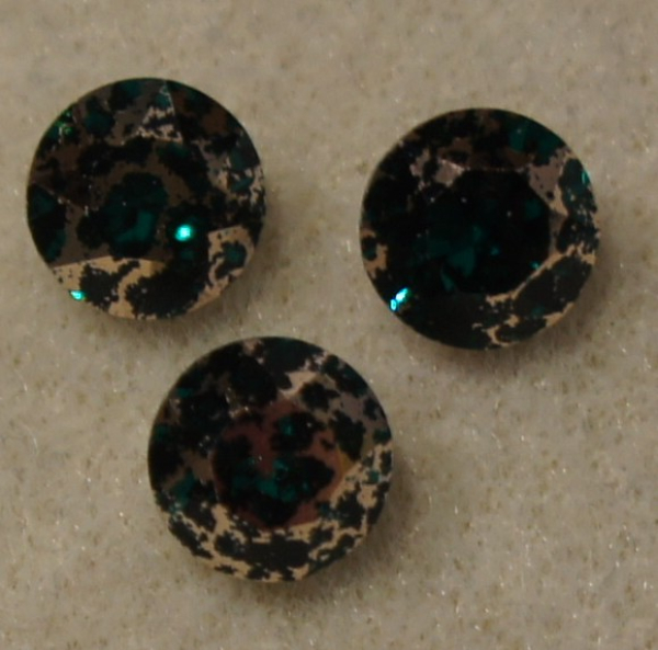 Swarovski Chaton SS39 Emerald Rose Gold