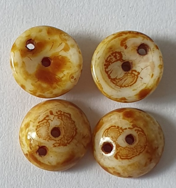 Piggy Bead 4x8mm Snow White Travertine 120 St.