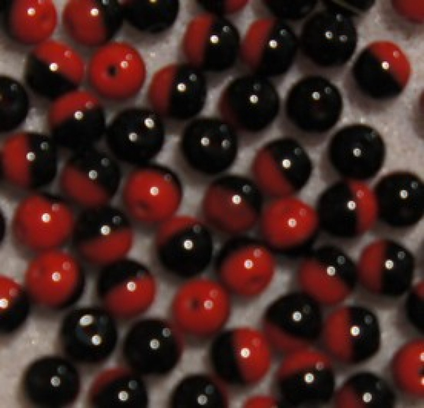 Glasperle rund 4mm Jet Red Opak 120 St.