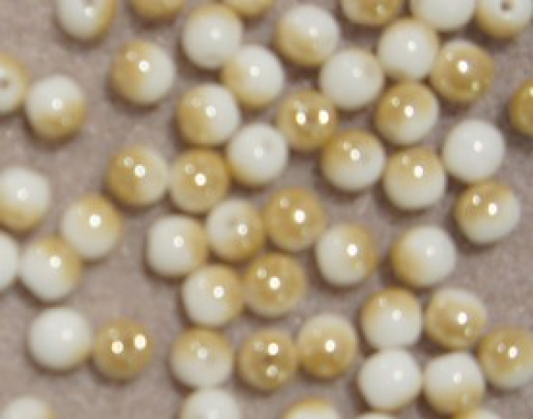 Glasperle rund 4mm Snow White Honey 120 St.