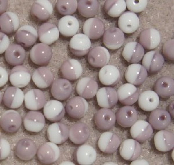 Glasperle rund 4mm Snow White Lila 120 St.