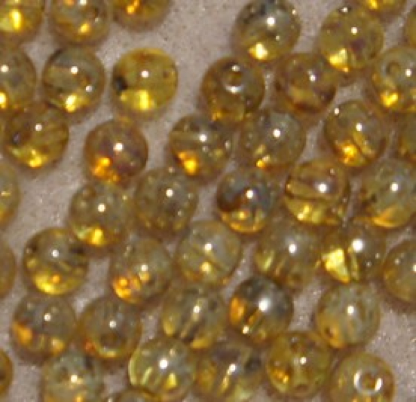 Glasperle rund 4mm Uranium Yellow silv Travert 1200 St.
