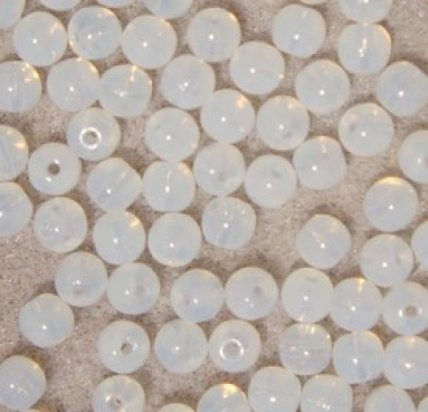Glasperle rund 4mm White Opal 120 St.