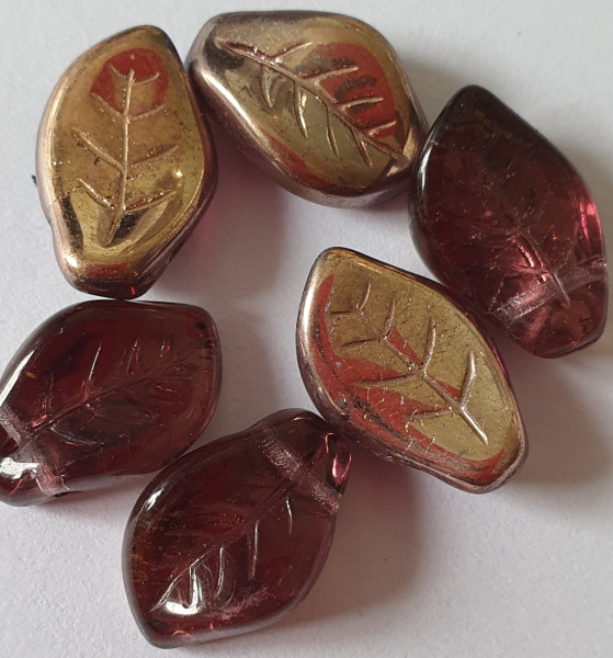 Blätter 14x9mm Amethyst Bronze 15 St