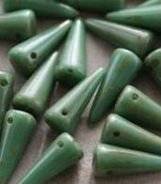 Spike 5x13mm Green Turquise Travertin 12 St.