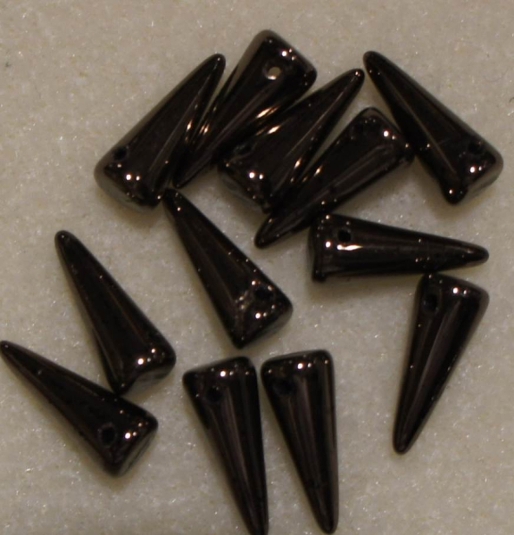 Spike 5x13 mm Jet Imitation Gold Bronze 12 St.