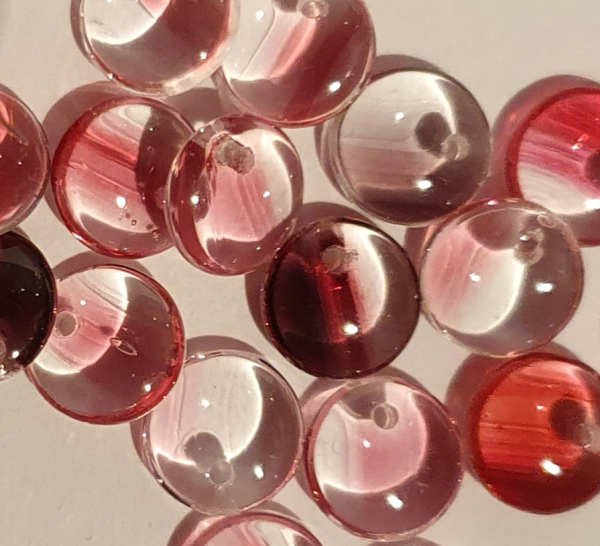 Lentil 6mm Crystal/Fuchsia 60 St.