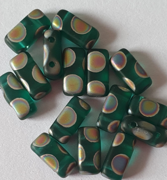 Brick 2-Loch 4x8 Emerald Frost Peacock 360St.