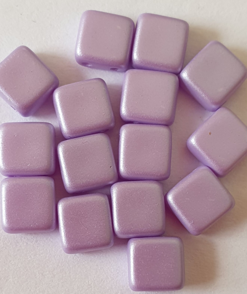 2-Loch Perle Quadrat 6mm Alabaster Flieder 600 St