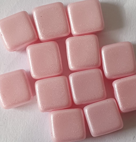 2-Loch Quadrat 6mm Alaba Rose 50St