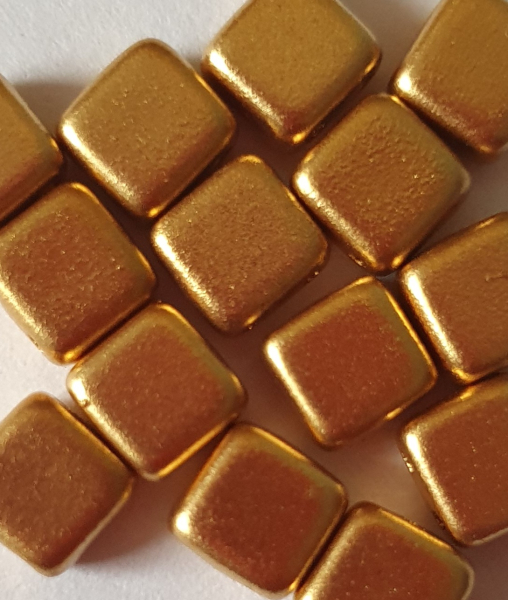 2-Loch Perle Quadrat 6mm Aztec Gold 600 St.
