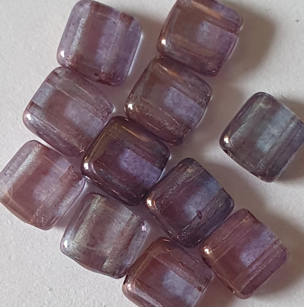 2-Loch Perle Quadrat 6mm Crystal Vega 30 St.