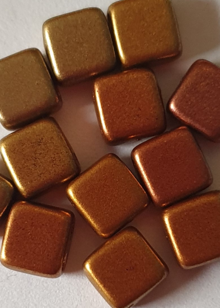 2-Loch Perle Quadrat 6mm Metallic Mix 600St