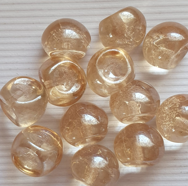Mushroom Bead 8x9mm Crystal Champagne 12 St.