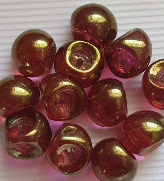 Mushroom Bead 8x9mm Crystal Orange Luster 120 St.