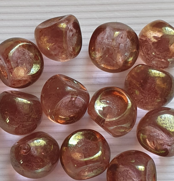 Mushroom Bead 8x9mm Crystal Red Luster 120 St.