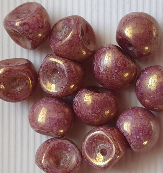 Mushroom Bead 8x9mm Snow White Lila 12 St.