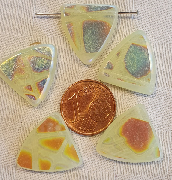 Glasperle hellgrün, Lüster 5 St.