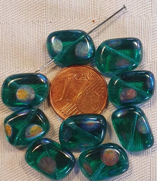 Glasperle  Grün Lüster 4 St.