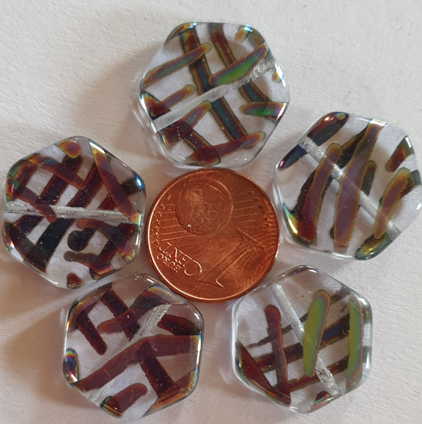 Glasperle, 6-eck 3 St.