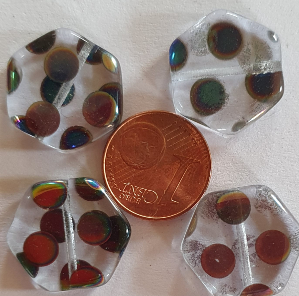 Glasperle, 6-eck 3 St.