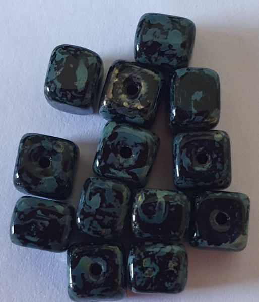 Glaswürfel 5mm Jet Silver Travertin 30 St.