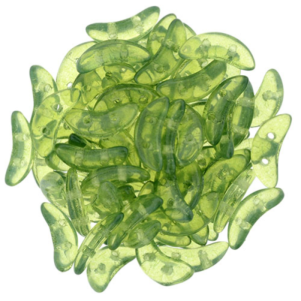 Crescent Bead 3x10mm Green Flash 100g