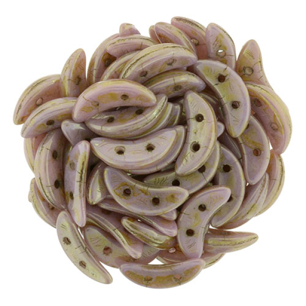 Crescent Bead 3x10mm Opak Lust Rose / Gold Top5g