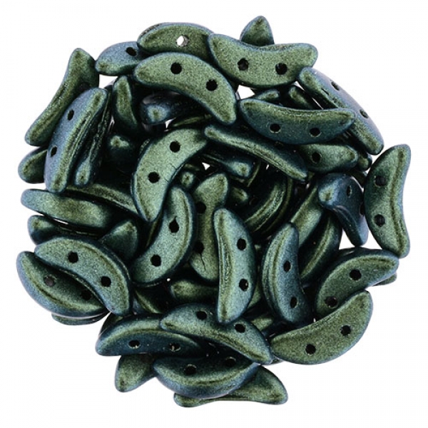 Crescent Bead 3x10mm Polychr Aqua Teal 5g