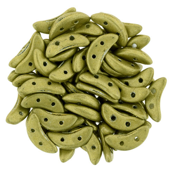 Crescent Bead 3x10mm Satu Met Yel Green 5g