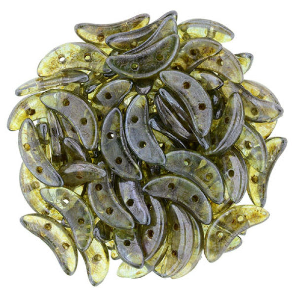 Crescent Bead 3x10mm Lüster Transparent Green 100g