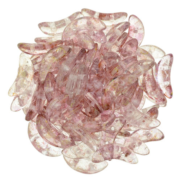Crescent Bead 3x10mm Trans Lu Topaz Pink 5g