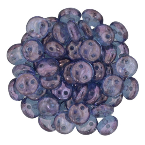 Lentil 2-Loch 6mm Crystal Lüster Amethyst 50St