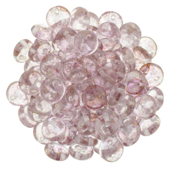 Lentil 2-Loch 6mm Crystal Lüster Top /Pink 50St