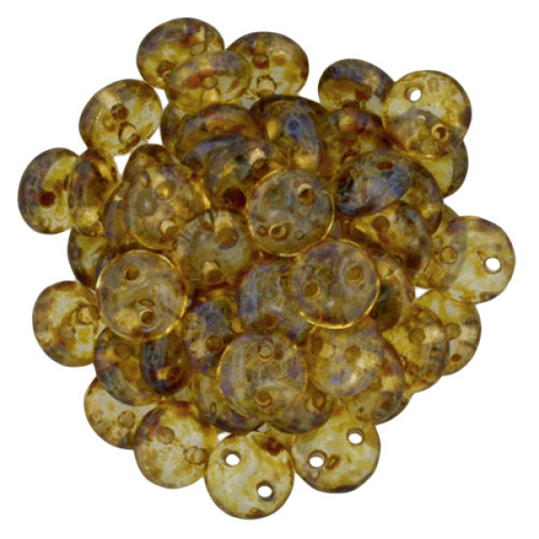 Lentil 2-Loch 6mm Crystal Picasso 50St