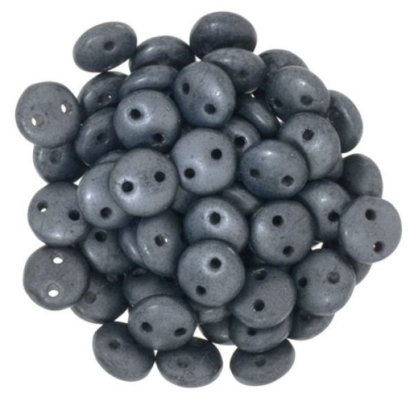 Lentil 2-Loch 6mm Jet Hematite Matt 50St