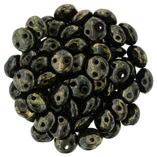 Lentil 2-Loch 6mm Jet Bronze Picasso 50St