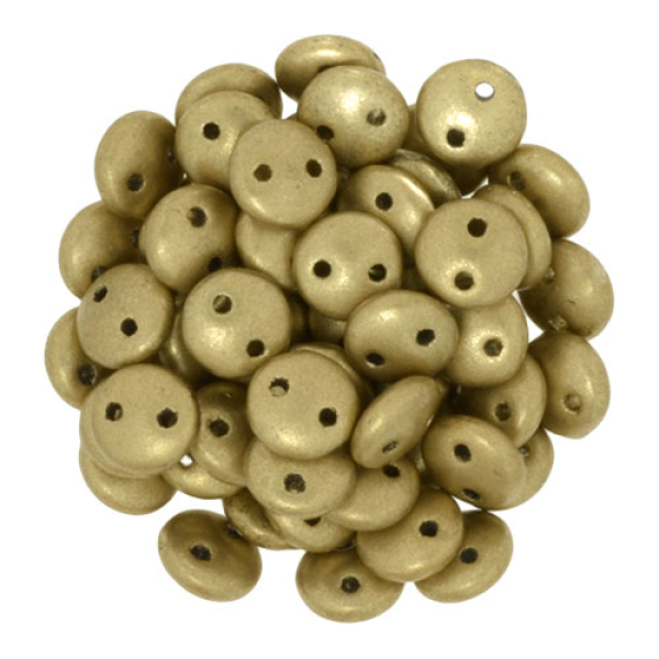 Lentil 2-Loch 6mm Matt Metallic Flax 50St