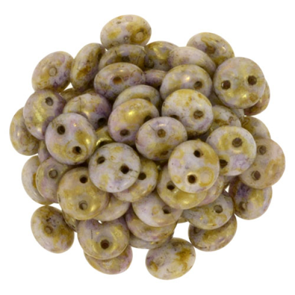 Lentil 2-Loch 6mm Opak Lüsterst Gold /Sm Top 50St