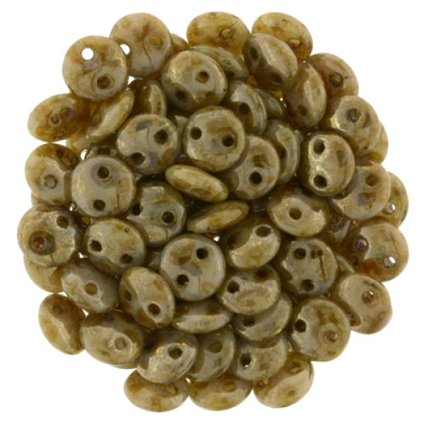 Lentil 2-Loch 6mm Beige Bronze Picasso 50 St.