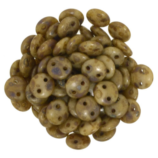 Lentil 2-Loch 6mm Beige Copper Picasso 50 St.